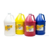 LITTLE MASTERS Washable Tempera Paint - 4 Gallon Kit, White, Yellow, Red, Blue