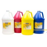 LITTLE MASTERS Tempera Paint - 4 Gallon Kit, White, Yellow, Red, Blue