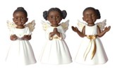 Angel Cherub Figurines, White, Set of 3
