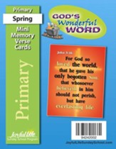God's Wonderful Word Primary (grades 1-2) Mini  Memory Verse Cards (Spring Quarter)