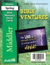 Bible Ventures Middler (grades 3-4)  Mini Memory Verse Cards (Spring Quarter)