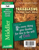 Trailblazing through God's Word Middler (Grades 3-4) Mini Memory Verse Cards