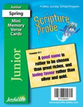 Scripture Probe Junior (grades 5-6) Mini Memory Verse Cards (Spring Quarter)