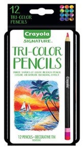 Crayola, Tri-Color Pencils with Tin, 12 Pieces