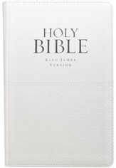 KJV Bible, Lux Leather, White