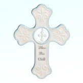 Bless This Child Wall Cross, Blue