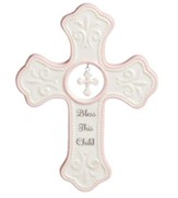 Bless This Child Wall Cross, Pink