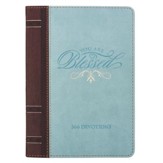 You Are Blessed Devotional--lux leather, blue/brown