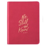 Be Still and Know Journal, Lux Leather, Red