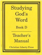 Studying God's Word: Book D,  Teacher's Manual, Grade 3
