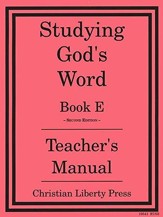 Studying God's Word: Book E,  Teacher's Manual, Grade 4