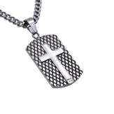Trust Diamond Back Shield Cross Necklace, Silver