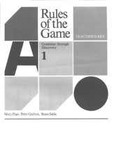 Rules Of The Game, Answer Key Book  #1 (Homeschool Edition)