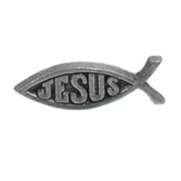 Jesus Fish Lapel Pin, Silver