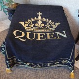 Queen Tapestry Throw, Black and Gold