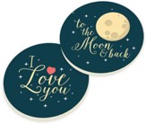 To the Moon and Back Car Coasters, Set of 2