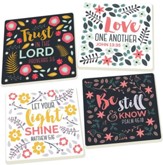 Floral Scripture Coasters, Set of 4