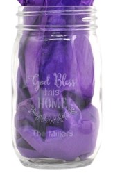 Personalized, Mason Jar, 16 Ounces, God Bless This Home