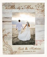 Personalized Mr & Mrs Wedding Photo Frame, White 10.75