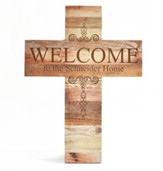 Personalized, Natural Wood Cross, Welcome