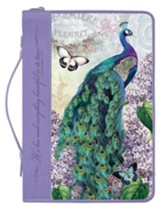 Peacock Bible Cover, Medium