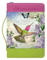 Always Believe, Hummingbird, Bible Cover, Large