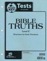 BJU Press Bible Truths Level E Grade  11 Tests Packet Answer Key Third Edition