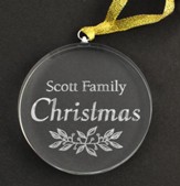 Personalized, Glass Ornament, Family, Round