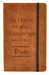 Personalized, Leather Notebook, Graduation, Large, Tan