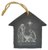 Personalized, Ornament, Slate, Small, Nativity