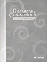 Abeka Grammar & Composition IV  Quizzes/Tests