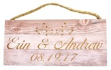 Personalized, Hanging Sign, Wood, Names with Date