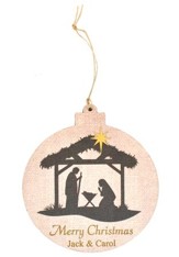 Personalized, Ornament, Round, Nativity