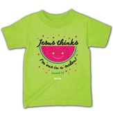 Jesus Thinks I'm One in a Melon Shirt, Lime Green, Toddler 5