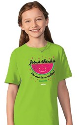 Jesus Thinks I'm One in a Melon Shirt, Lime Green, Youth Medium