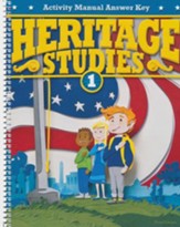 BJU Press Heritage Studies Grade 1  Activity Manual Answer Key, 3rd Ed.
