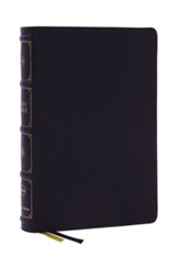 NKJV Large-Print Thinline Reference  Bible, Comfort Print, Blue Letter, Maclaren Series--soft leather-look, black