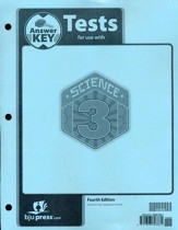 BJU Press Science Grade 3 Tests Answer Key, Fourth Edition