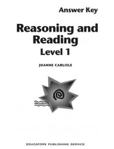 Reasoning and Reading 1 Answer Key  Level 1, Grade 5-6  (Homeschool Edition)