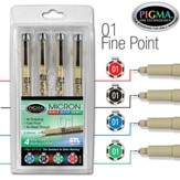 PIGMA Micron 01 Bible Note Pens, Set of 4