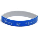 Personalized, Peace Wristband, With Name and Butterfly, Blue