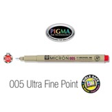 PIGMA Micron 005, Ultra Fine Bible Note Pen/Underliner, Red