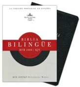 Biblia Bilingue RVR 1960-KJV, Piel Fab. Negro / RVR 1960-KJV Bilingual Bible, Bon. Leather Black