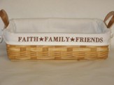 Faith, Family, Friends, Natural Loaf Basket, White Lining