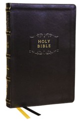 KJV Center-Column Reference Bible with Apocrypha--soft leather-look, black