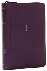 NKJV Compact Paragraph-Style  Reference Bible, Comfort Print--soft leather-look, purple with zipper