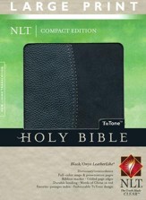 NLT Large Print Compact Edition  Bible, TuTone Leatherlike Black & Onyx