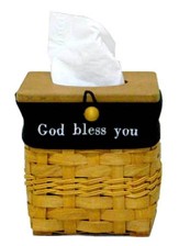 God Bless You Tissue Basket with Black Lining