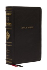 NKJV Large Print Reference Bible--soft leather-look, black