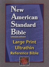 NASB Large-Print Ultrathin Reference Bible--bonded leather, burgundy